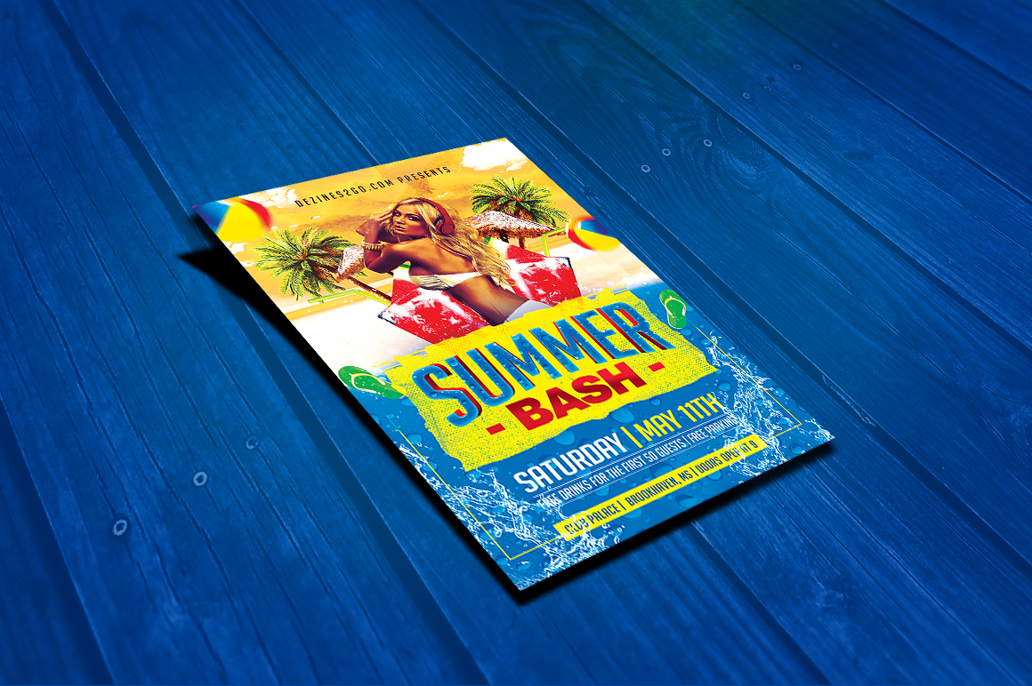 Summer Spring Flyer Party Template Clubs & Parties psd photohop