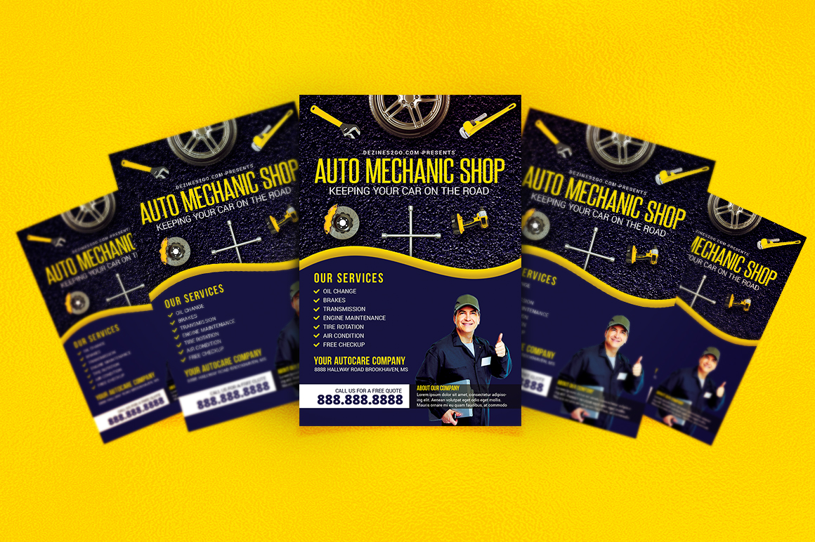 Auto  Mechanic Repair Shop Flyer business flyer psd photohop