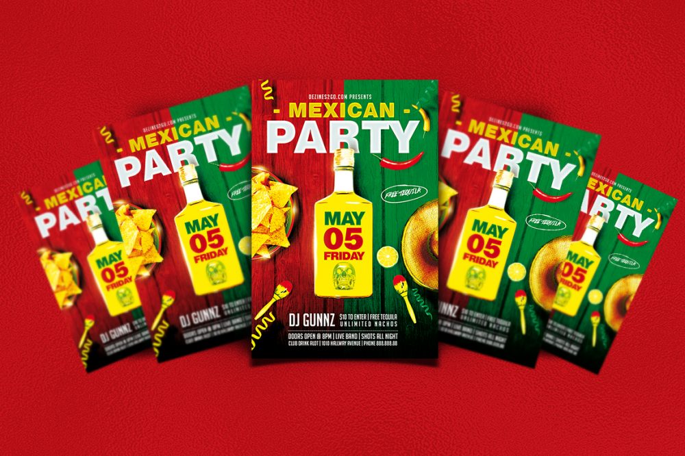 Mexican Party Flyer Template Clubs & Parties psd photohop