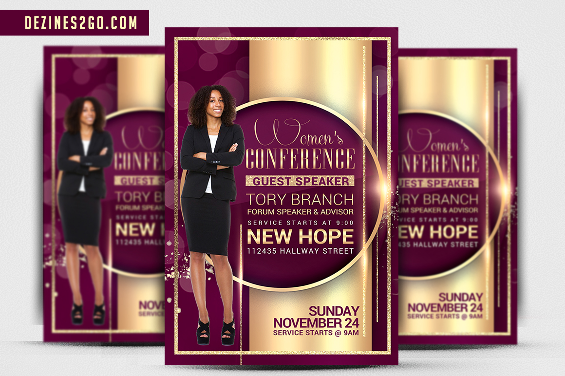 Women Speakers Conference Church Flyer psd photohop