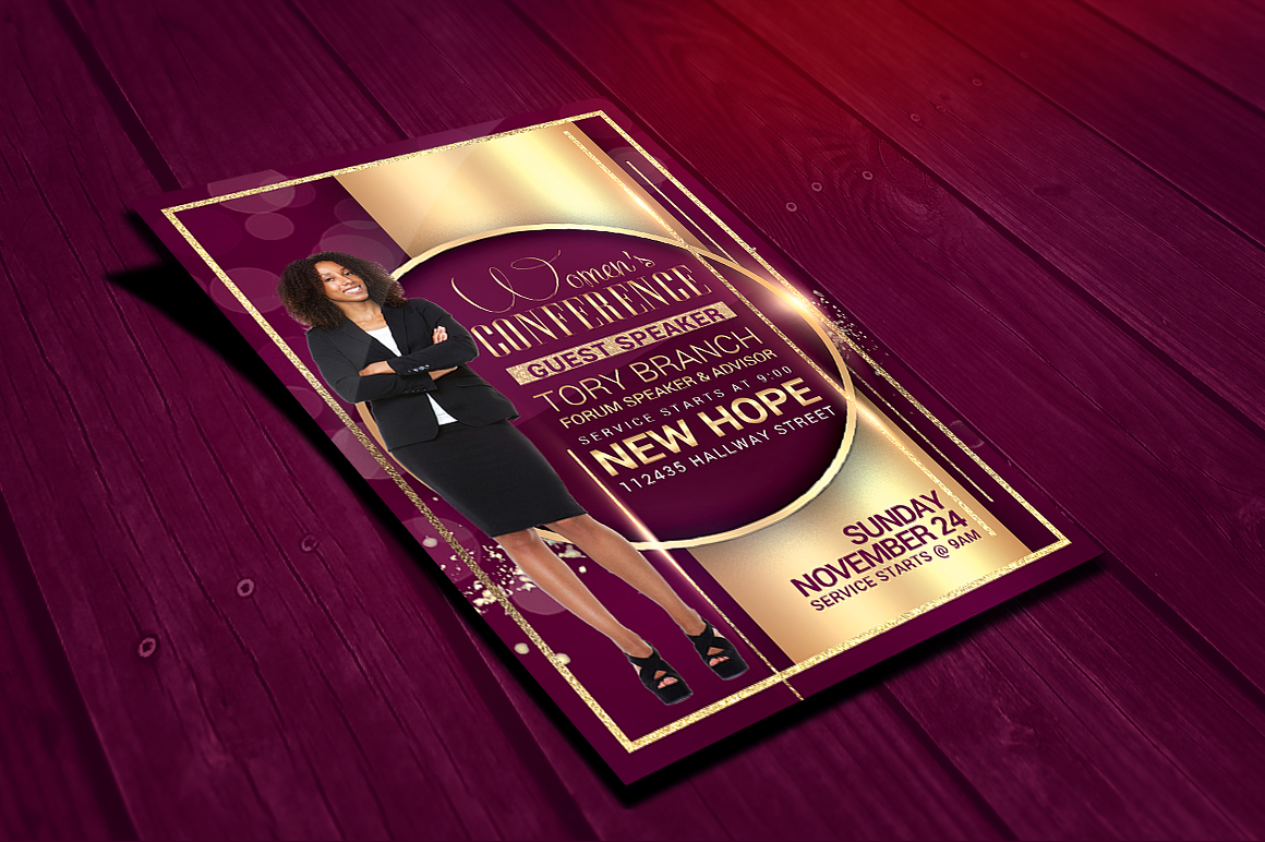 Women Speakers Conference Church Flyer psd photohop