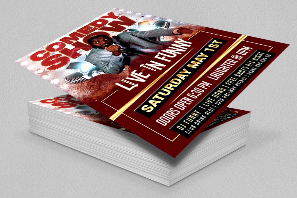 Live in Funny Comedy Show Flyer Clubs & Parties psd photohop