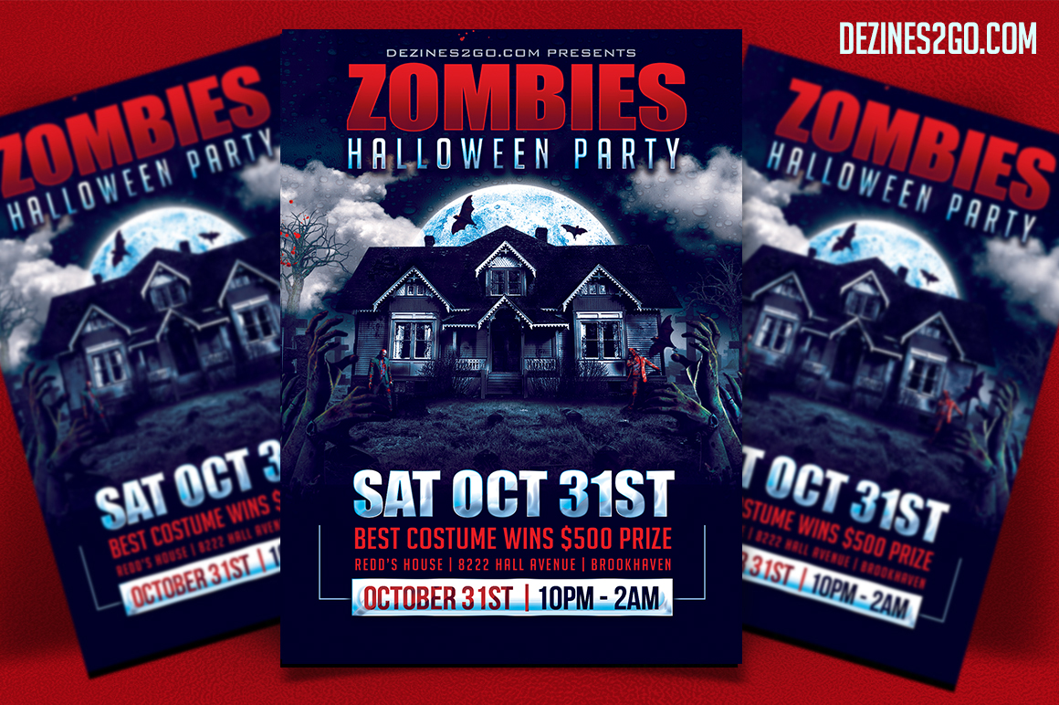 Halloween Party Flyer Template Clubs & Parties psd photohop