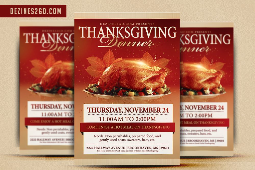 thanksgiving day flyer template design in photoshop