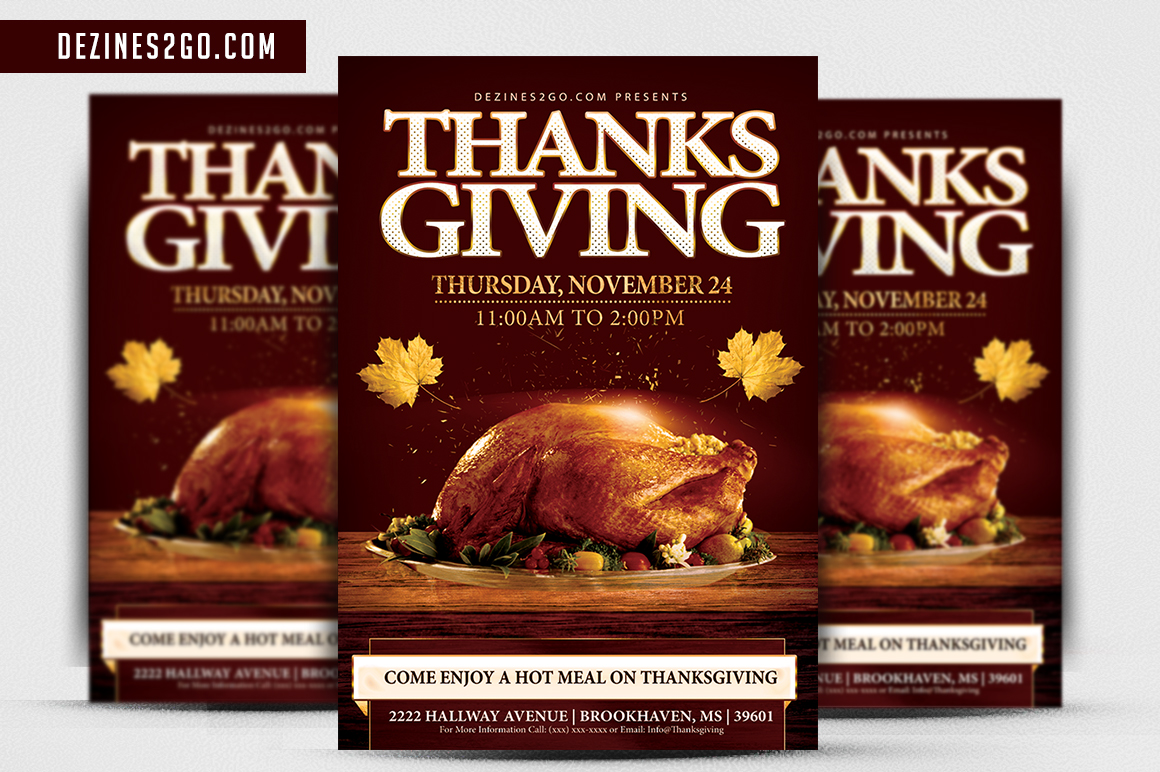 Thanksgiving Holiday Dinner flyer Template