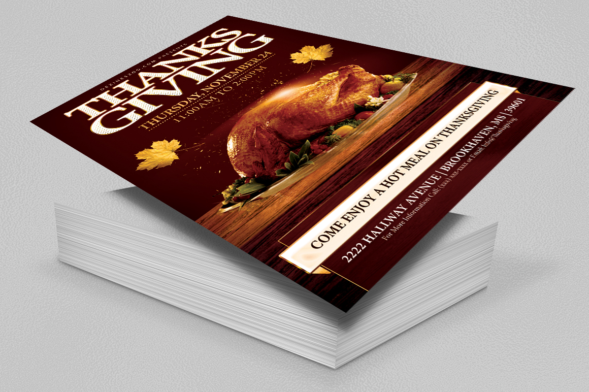 Thanksgiving Holiday Dinner flyer Template Design Templates psd photohop