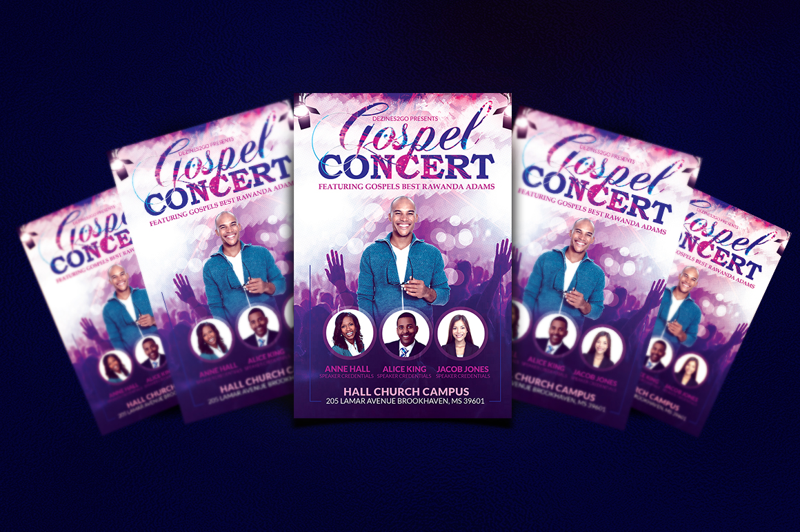 Gospel concert Flyer Template v2 Church Flyer psd photohop